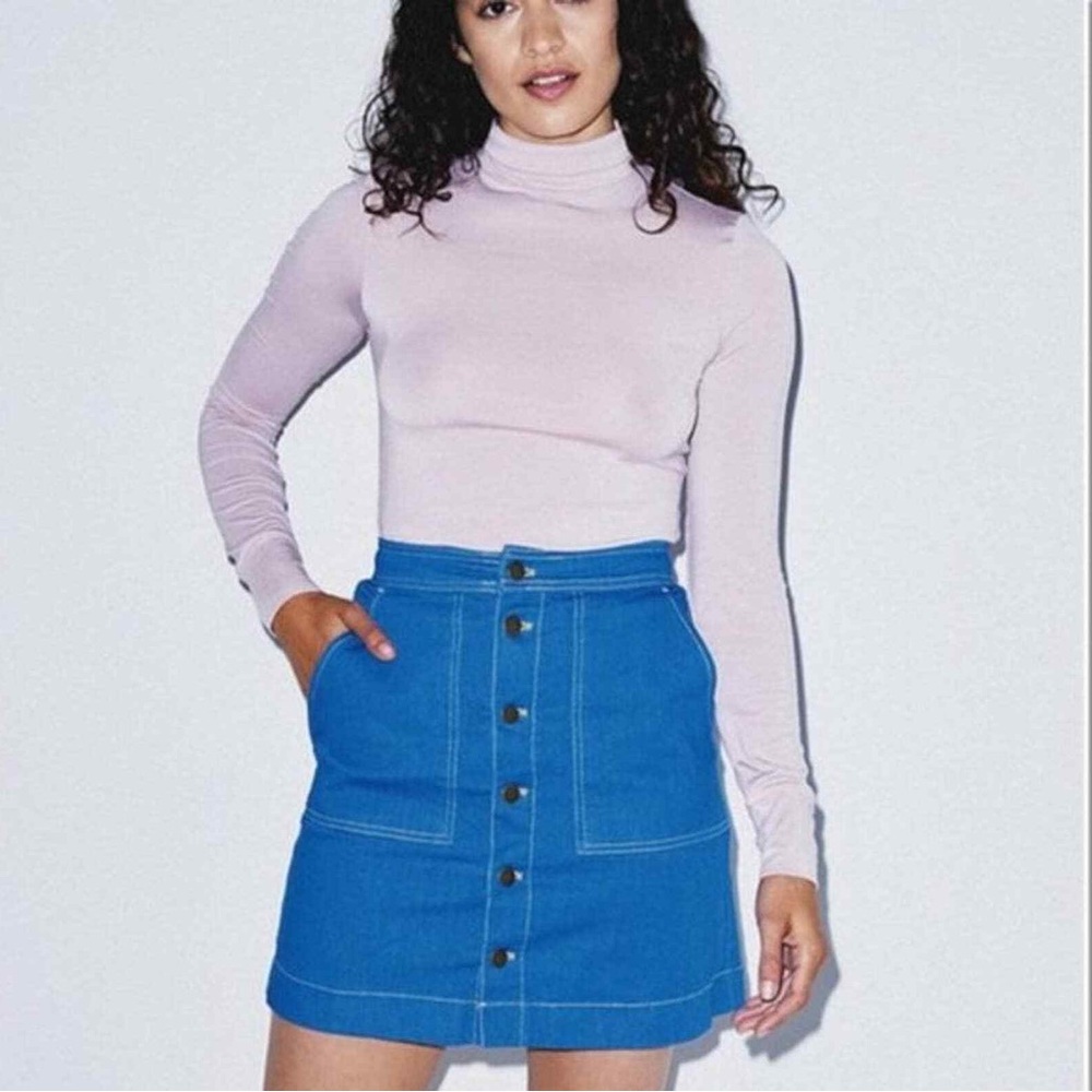 American Apparel The Denim Pocket Skirt Blue Jean